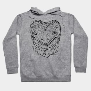 Scary Snake Monster Horror Black Lineart Hoodie